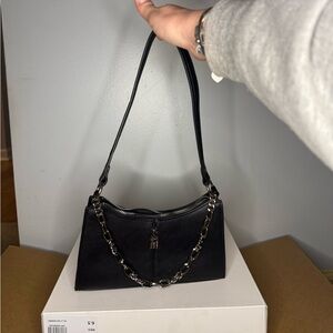 Steve Madden Black Shoulder Bag with Chain Detail